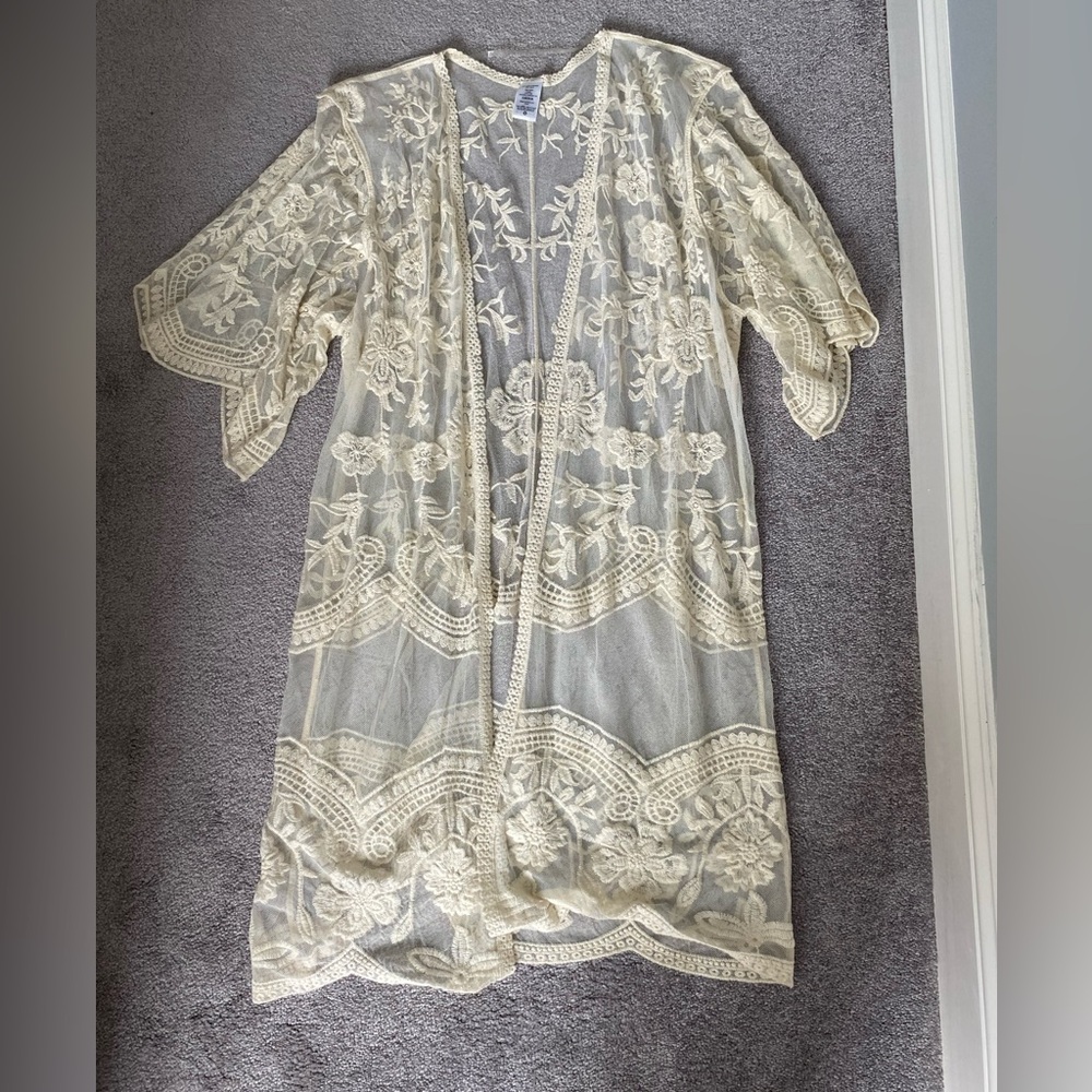 lacey shaul/cardigan, off white color, super pretty design